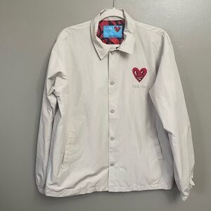 Shoe Palace x Keith Haring Pyramid Coach Mens Lifestyle Black Red Jacket 2XL